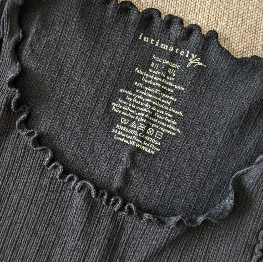 Free People Black Ribbed Tank Top - Picture 5 of 10